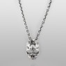 STS Solid Traditional Silver PE11 Skull Pendant vertical view.