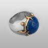 Oz Abstract R9329 Cardinal ring with Lapis right view.