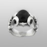 Oz Abstract R455 Spade ring with Black Star up straight view.