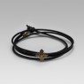 Oz Abstract Tokyo Cro-Br Cross design leather bracelet front view.