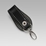 Oz Abstract Tokyo black leather key holder back view.