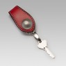 Oz Abstract Tokyo red leather key holder right view with key.