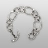 BigBlackMaria X curb silver bracelet front view.