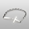 Oz Abstract Tokyo BR262 No Regrets silver cross bracelet side view.