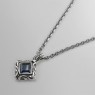 M`s Collection X0200 silver necklace with sapphire and ruby left view.