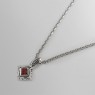 M`s Collection X0201 silver necklace with zirconia left view.