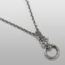 sts solid traditional silver panther necklace with garnet eye PE02EM right view.