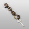 Solid Traditional Silver STS brass skull key chain KE08 right view.