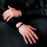 Oz Abstract Tokyo skull bracelet with onyx BR266BR on male model.