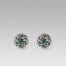 sai059AM one point pierce with emerald front view.