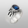 sai003 beautiful stone ring with synthetic blue sapphire saital up right view.