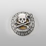 sai011 silver skull ring with zirconia by Saital up straight view.