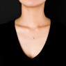 sai046WCZ small stone charm necklace by Saital on female model. 