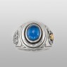 Silver ring with blue spinel sai019 by SAITAL front view.