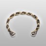 Twisted brass bracelet with silver skulls by STS.