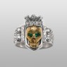 Skull and crown silver ring by BigBlackMaria.