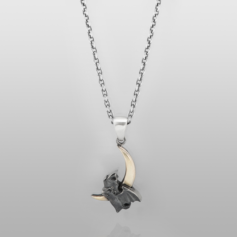 Moon & Bat | Pendants, Necklaces & Chokers by boozebird