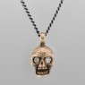 BigBlackMaria a044K10 Skull 10KYG with Diamonds vertical view.