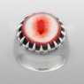 Oz Abstract R585-ALB Evil Eye ring up straight view.