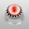 Oz Abstract R585-ALB Evil Eye ring up straight view.