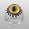 Oz Abstract R585-GR Evil Eye ring up straight view.