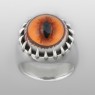 Oz Abstract R585-OR Evil Eye ring up straight view.