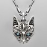 Kalico Lucy La Moo necklace with blue topaz KL056 vertical view.