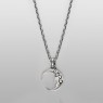 Kalico Lucy Moon necklace with diamonds vertical view.