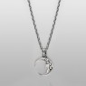 Kalico Lucy Moon necklace with diamonds vertical view.