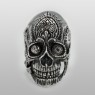 STS R20 Silver Skull Ring front view.