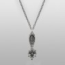 Kalico Lucy Heavens Rumble Fish necklace vertical view. 