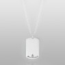 Oz Abstract Tokyo The Misunderstood Dog Tag silver necklace P1901 vertical view.