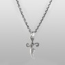 Oz Abstract Tokyo P9363 Dagger of The Truth Silver necklace vertical view.