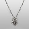 STS Solid Traditional Silver PE10 Skull Pendant vertical view.