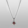 M`s Collection X0201 silver necklace with zirconia vertical view.