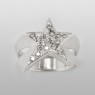 BigBlackMaria star ring encrusted with zirconia a190WCZ up straight view.