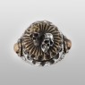 Solid Traditional Silver skull ring STS-R13 front view.
