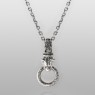 sts solid traditional silver panther necklace with garnet eye PE02GN vertical view.