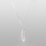 sai054 silver feather necklace by Saital vertical view.