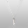 sai055 silver feather necklace by Saital vertical view.