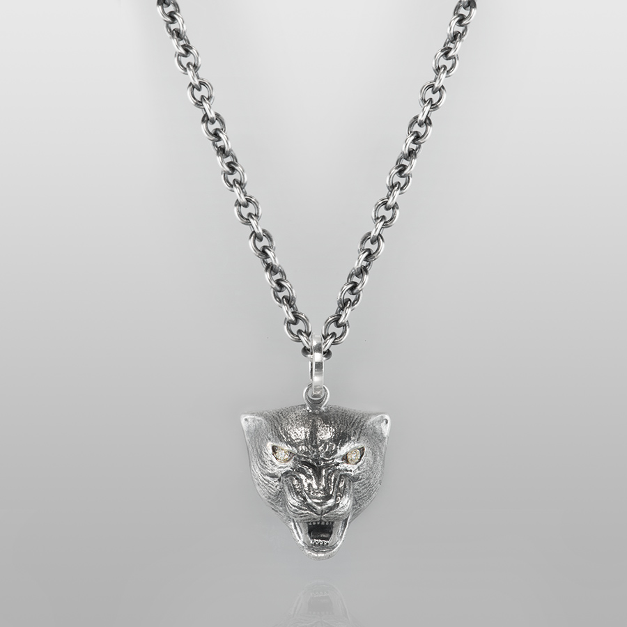 Gucci panther necklace hot sale