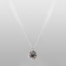 sai060SQ small stone charm necklace by Saital vertical view. 