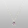 sai046RzS small stone charm necklace by Saital vertical view. 