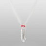 Silver feather necklace sai056 by SAITAL vertical view. 