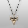 Goat skull necklace from solid brass.