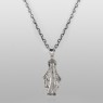 Silver virgin mary necklace.