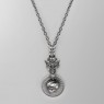 Lucifer and skull coin necklace by Solid Traditional Silver.