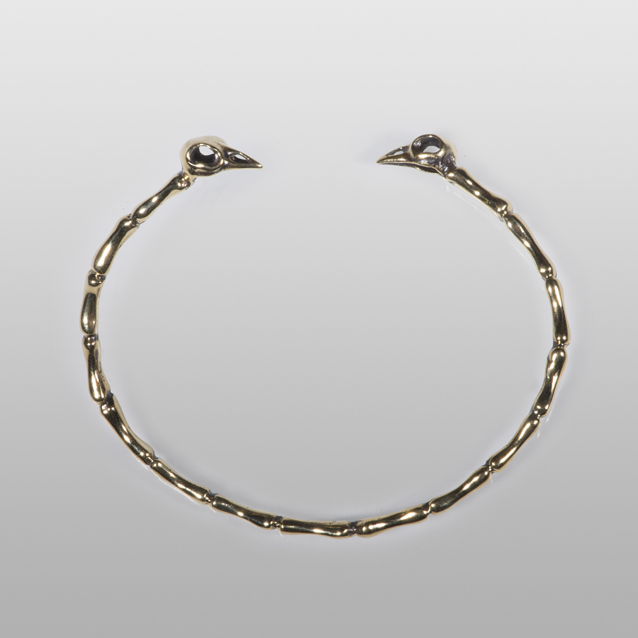 crow skull bangle