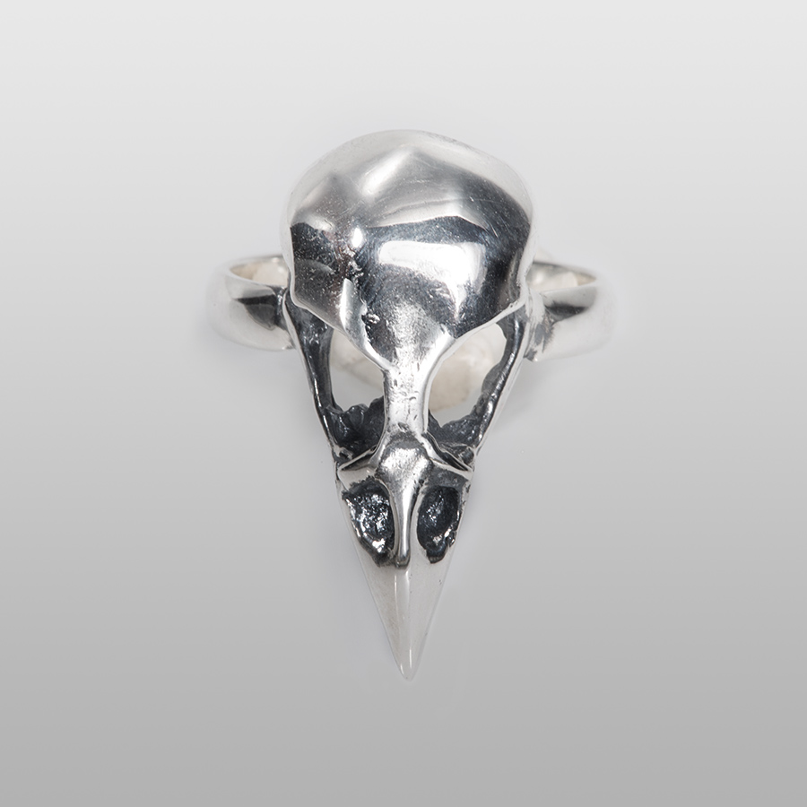 crow skull ring