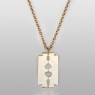 Razor blade necklace. Silver with gold plating.